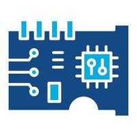 icône de deux couleurs de glyphe de circuit vecteur