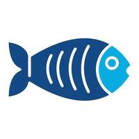 icône de deux couleurs de glyphe de poisson vecteur