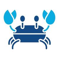 icône de deux couleurs de glyphe de crabe vecteur