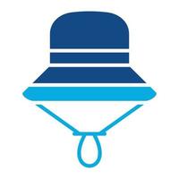 icône de deux couleurs de glyphe de chapeau de pêche vecteur