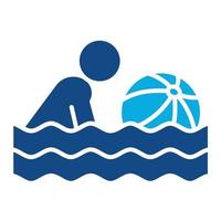 icône de deux couleurs de glyphe de natation vecteur