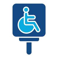icône de deux couleurs de glyphe de stationnement pour handicapés vecteur