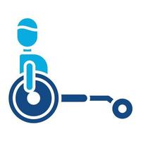 icône de deux couleurs de glyphe d'athlètes handicapés vecteur