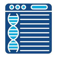 icône de deux couleurs de glyphe bioinformatique vecteur