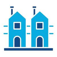 icône de deux couleurs de glyphe de maison hollandaise vecteur