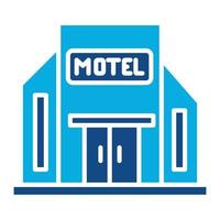 motel glyphe deux icône de couleur vecteur