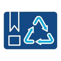 icône de deux couleurs de glyphe de recyclage de colis vecteur