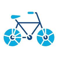 icône de deux couleurs de glyphe de vélo vecteur