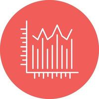 icône de fond de cercle de ligne de graphique boursier vecteur
