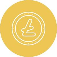 icône de fond cercle ligne litecoin vecteur