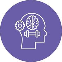 icône de fond de cercle de ligne de formation cérébrale vecteur