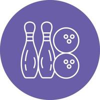 icône de fond de cercle de ligne de bowling vecteur