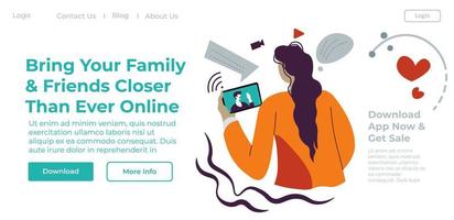 rapprochez votre famille plus que jamais du web en ligne vecteur