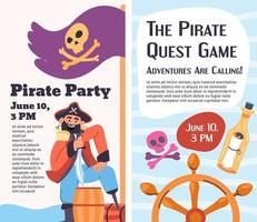 jeux de quête de pirates, les aventures appellent la fête vecteur