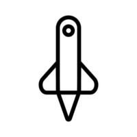 icône de ligne de fusée isolée sur fond blanc. icône noire plate mince sur le style de contour moderne. symbole linéaire et trait modifiable. illustration vectorielle de trait parfait simple et pixel. vecteur