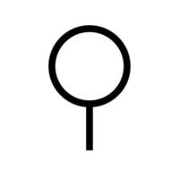 icône de ligne de loupe isolée sur fond blanc. icône noire plate mince sur le style de contour moderne. symbole linéaire et trait modifiable. illustration vectorielle de trait parfait simple et pixel. vecteur