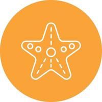 icône de fond cercle ligne étoile de mer vecteur