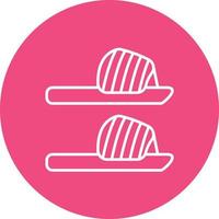 icône de fond de cercle de ligne de sandales vecteur