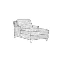 conception de style lineart de meubles de canapé-lit vecteur
