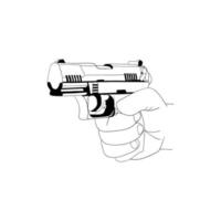 conception d'illustration de tir à la main d'arme à feu vecteur