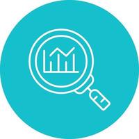 icône de fond de cercle de ligne de recherche de marché vecteur