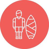 icône de fond de cercle de ligne de skurfing vecteur