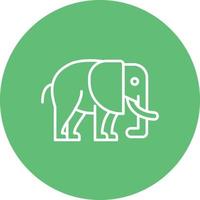 icône de fond cercle ligne éléphant vecteur