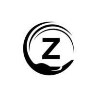 logo de charité lettre z. signe de logo de travail d'équipe d'unité vecteur