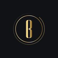logo initial de lettre b avec concept de luxe de couleur or vecteur