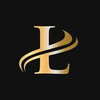 l lettre logo concept de luxe vecteur