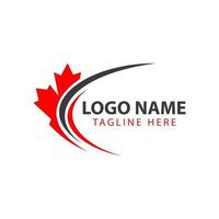 modèle de conception de logo feuille d'érable. logo d'entreprise canadienne, entreprise et signe sur la feuille d'érable rouge vecteur