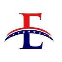 lettre initiale e logo américain. logo américain américain vecteur