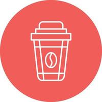 icône de fond de cercle de ligne de tasse de café vecteur