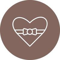 icône de fond de cercle de ligne de cadeau de chocolat vecteur