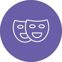 icône de fond de cercle de ligne de masques vecteur