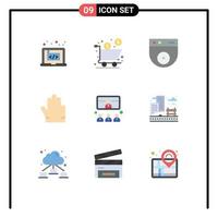 9 icônes créatives signes et symboles modernes du produit à main de conférence quatre éléments de conception vectoriels modifiables de sécurité vecteur