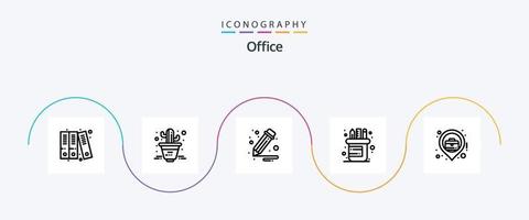 pack d'icônes de ligne de bureau 5 comprenant. lieu d'affaires. crayon. carte. ville vecteur