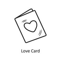 amour carte vecteur contour main dessiner icône illustration de conception. symbole de la saint-valentin sur fond blanc fichier eps 10