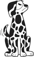 illustration de chien dalmatien en colère dessiné à la main dans un style doodle vecteur