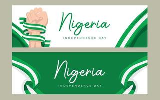 modèle de conception de bannière du jour de l'indépendance du nigeria vecteur