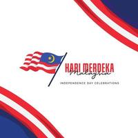 modèle de conception de bannière du jour de l'indépendance de la malaisie vecteur
