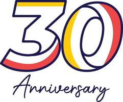 modèle de logo anniversaire 30 ans vecteur