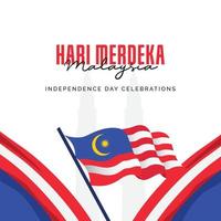 modèle de conception de bannière du jour de l'indépendance de la malaisie vecteur