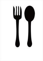 illustration vectorielle cuillère et fourchette. adapté à la promotion de l'industrie alimentaire vecteur