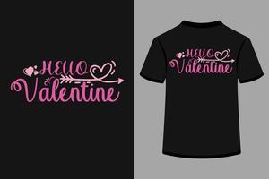 bonjour conception de t-shirt saint valentin vecteur