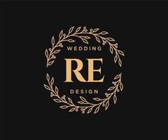 collection de logos de monogramme de mariage lettre initiales, modèles minimalistes et floraux modernes dessinés à la main pour cartes d'invitation, réservez la date, identité élégante pour restaurant, boutique, café en image vectorielle vecteur