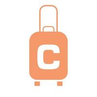 logo de voyage lettre c. sac de voyage avion de vacances avec tour de sac et vecteur de logo de société de tourisme