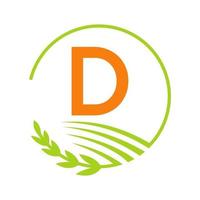 logo de l'agriculture lettre d concept vecteur