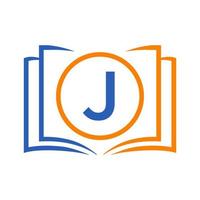 logo de l'éducation sur le modèle de lettre j. modèle de concept de signe éducatif initial vecteur