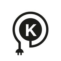 lettre k logo électrique vecteur